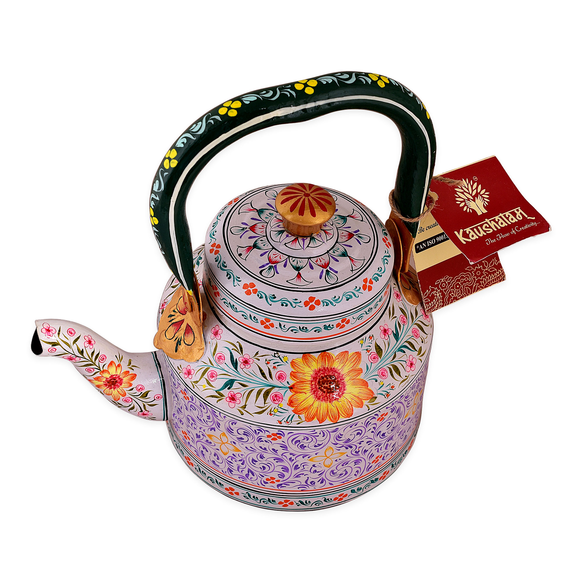 Artisan Hand-Painted Tea Kettle – Stainless Steel, Induction-Compatible: The Sun Flower