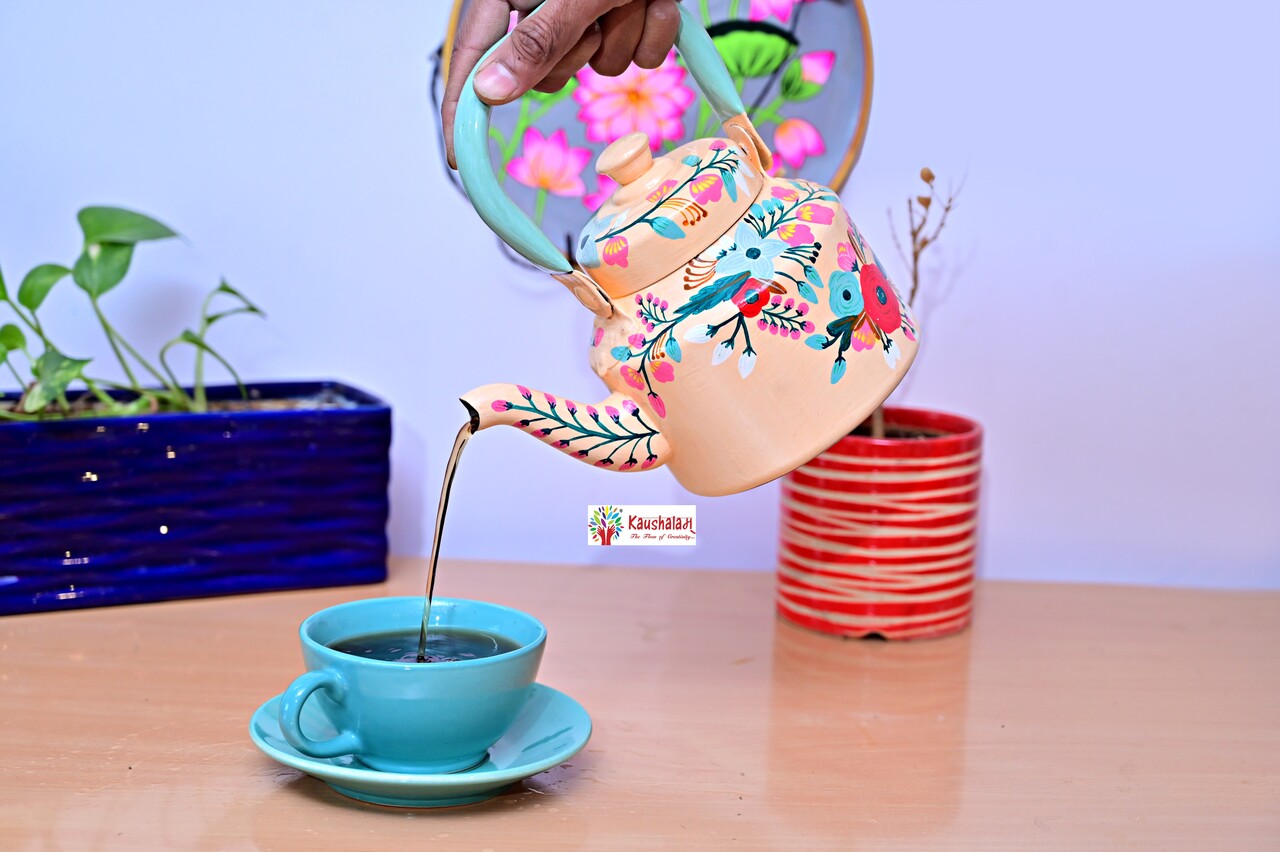 Tea Kettle with Hand-Painted Indian Art – Bloomsbury Floral