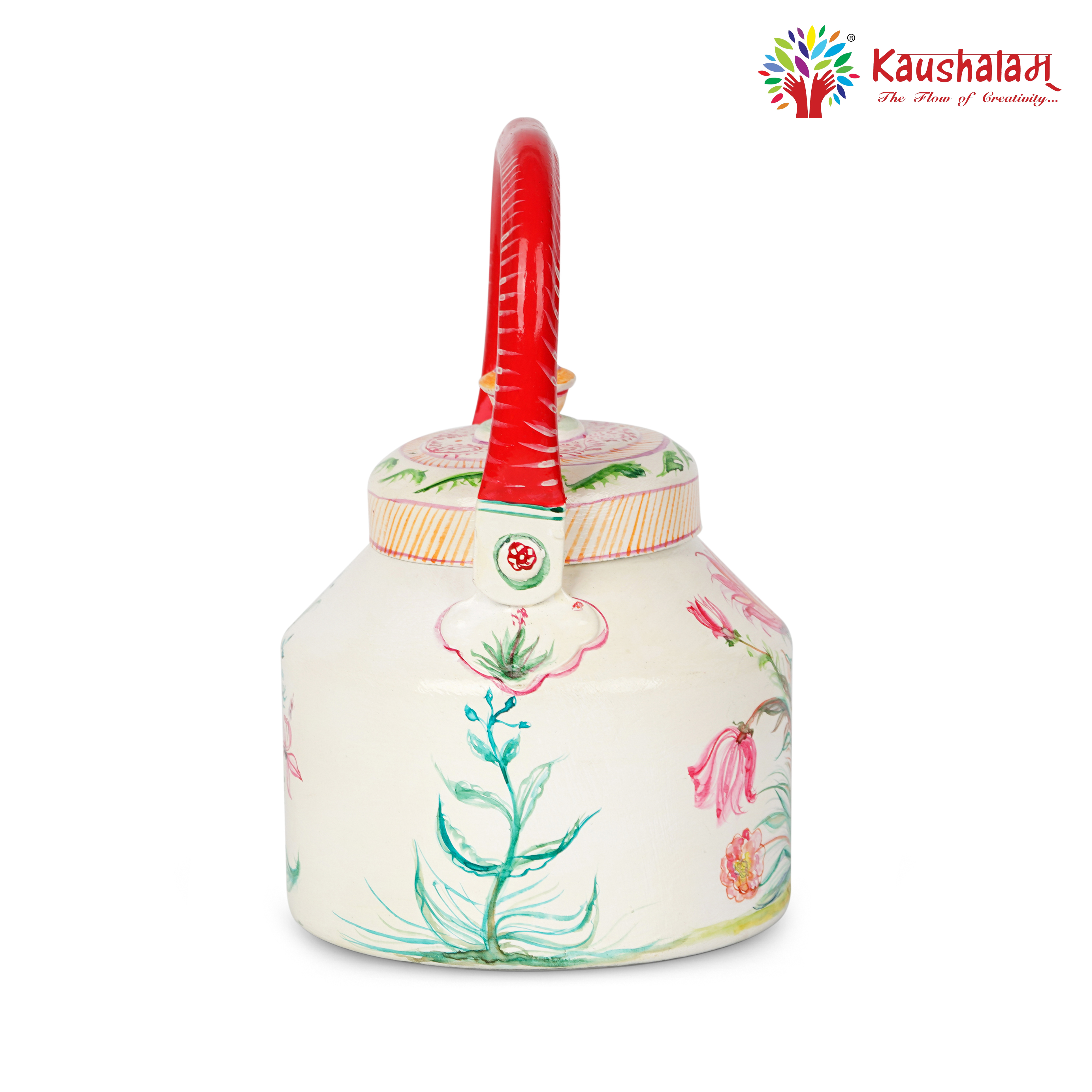 Tea Kettle with Hand-Painted Indian Art – Komal - Delicate