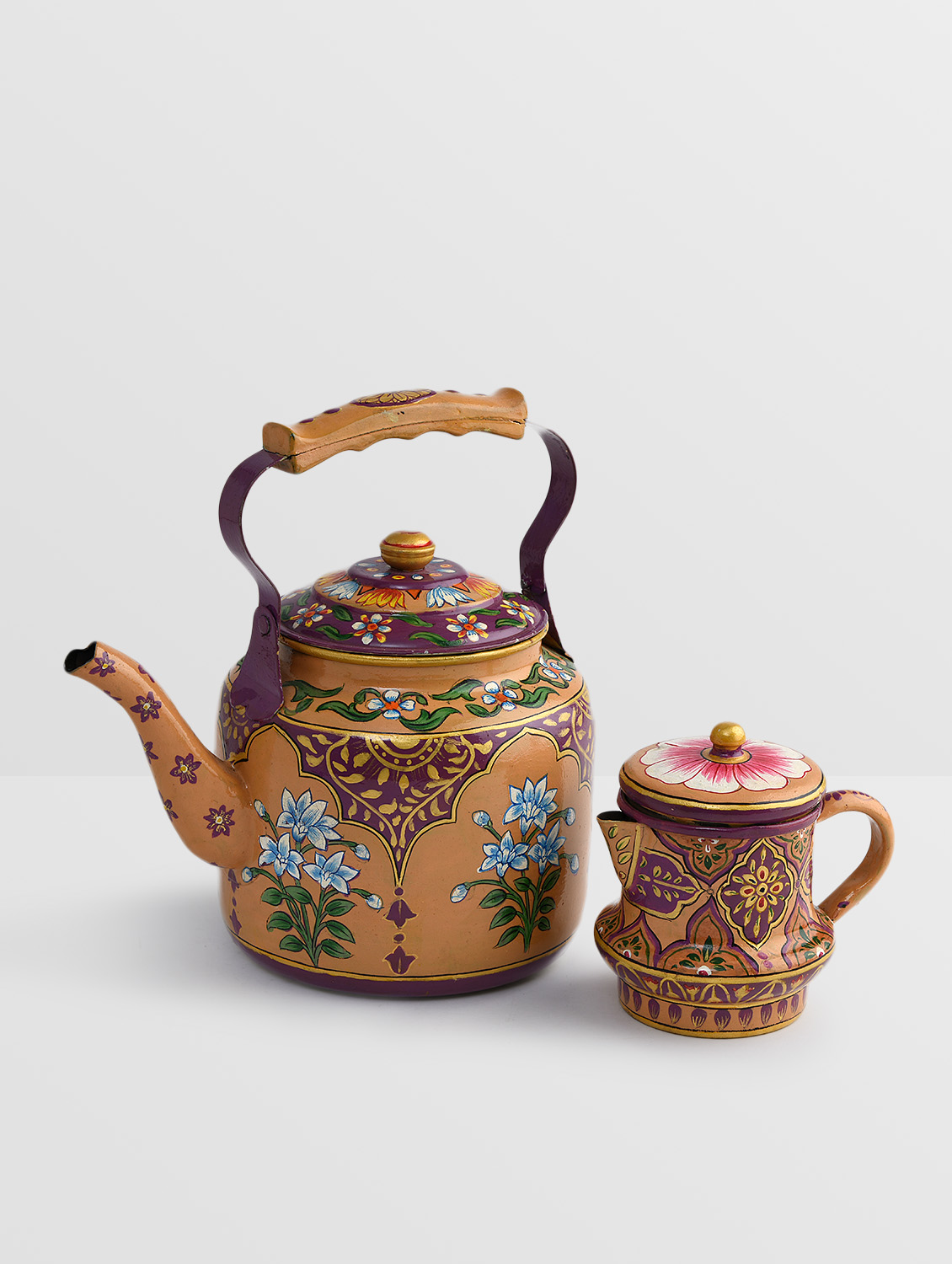 Hand Painted Tea Kettle with Milk pot