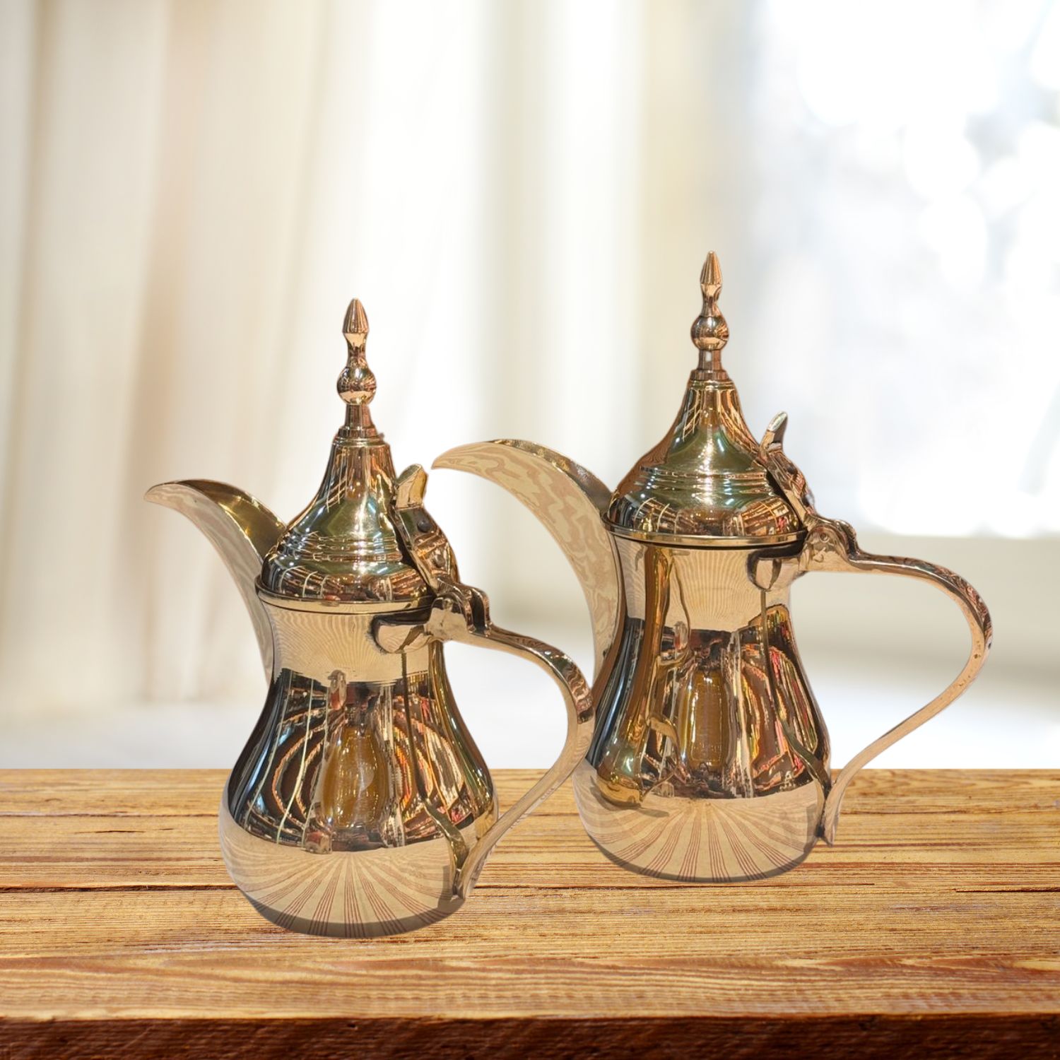 Arabic Brass Coffee Pot (Dallah) – Handcrafted Pure Brass Coffee Server | Traditional Middle Eastern Serveware