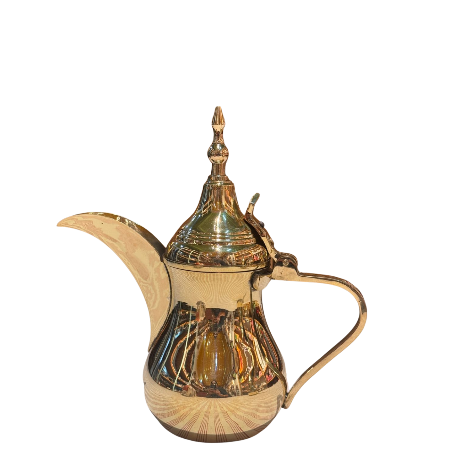 Arabic Brass Coffee Pot (Dallah) – Handcrafted Pure Brass Coffee Server | Traditional Middle Eastern Serveware