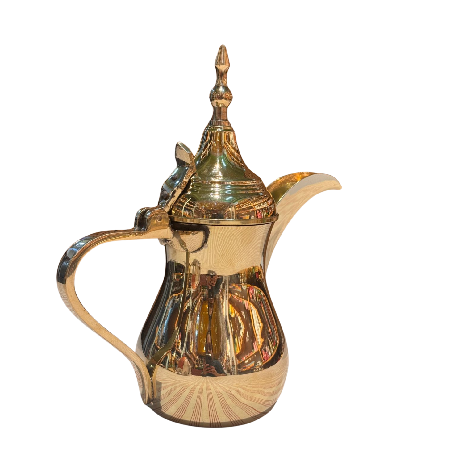 Arabic Brass Coffee Pot (Dallah) – Handcrafted Pure Brass Coffee Server | Traditional Middle Eastern Serveware
