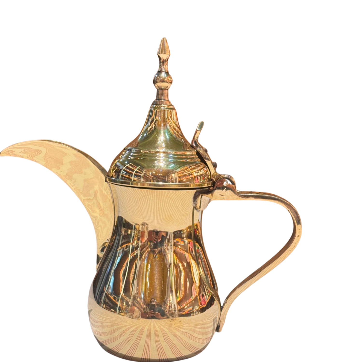 Arabic Brass Coffee Pot (Dallah) – Handcrafted Pure Brass Coffee Server | Traditional Middle Eastern Serveware