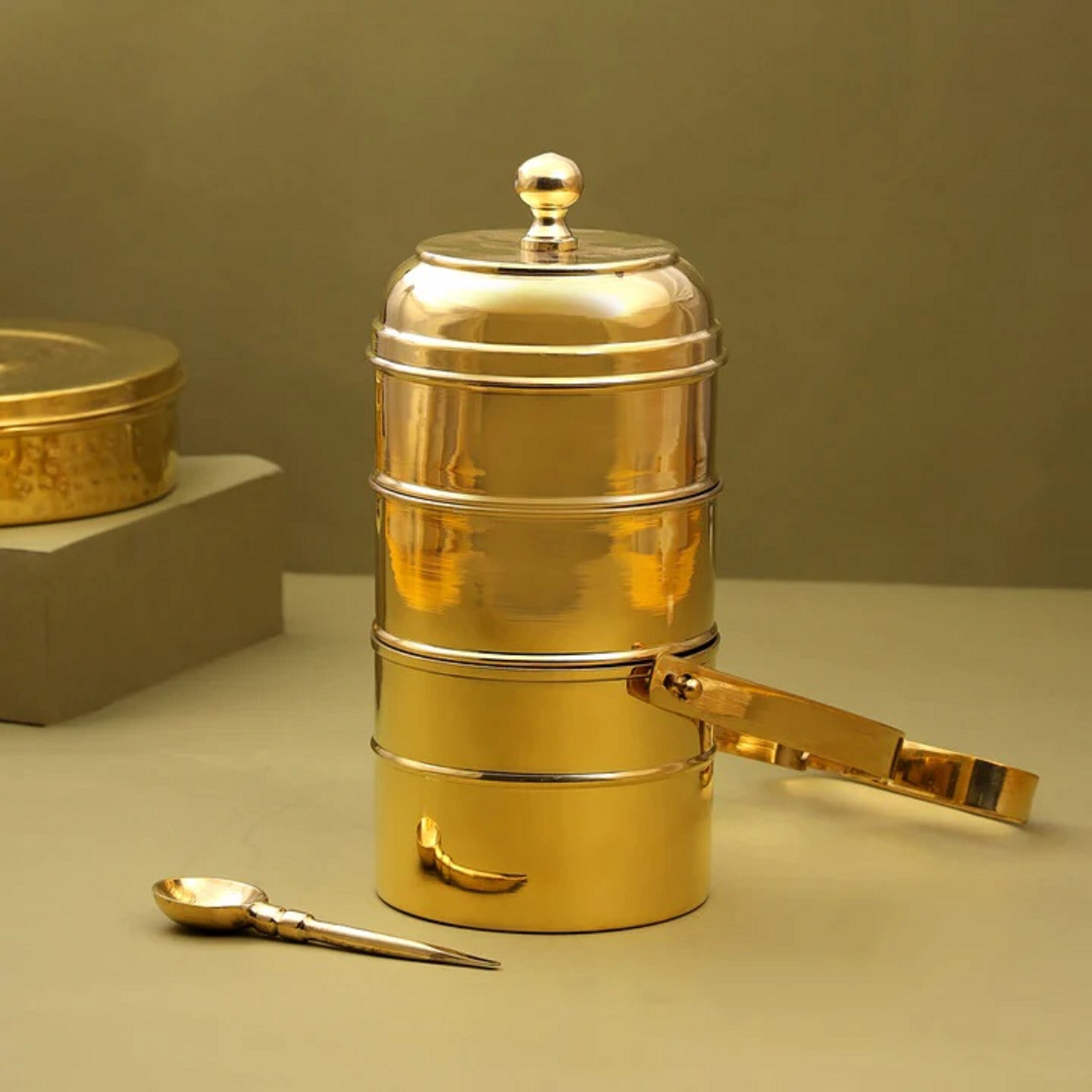 Brass 3 Tier Lunch Box
