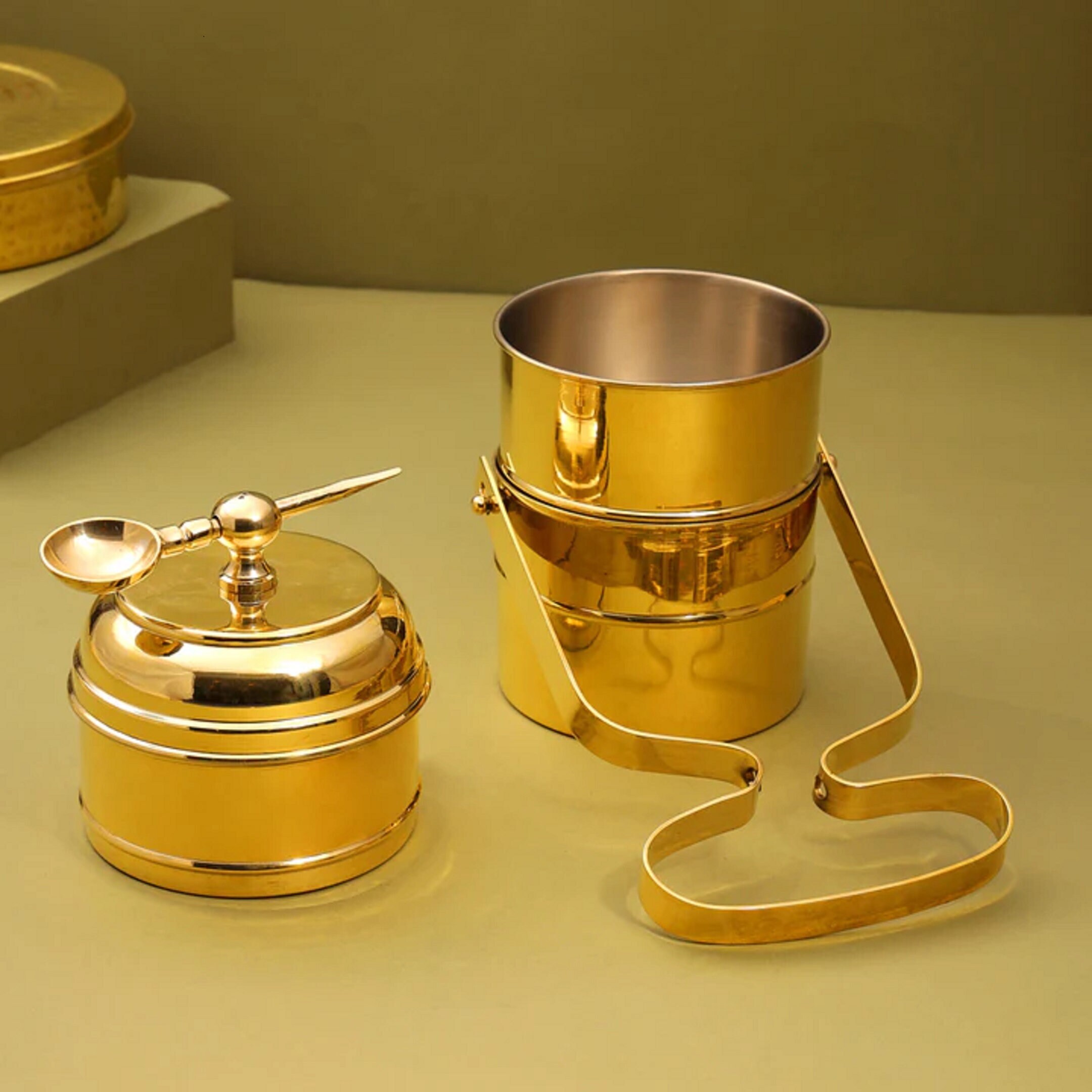 Brass 3 Tier Lunch Box