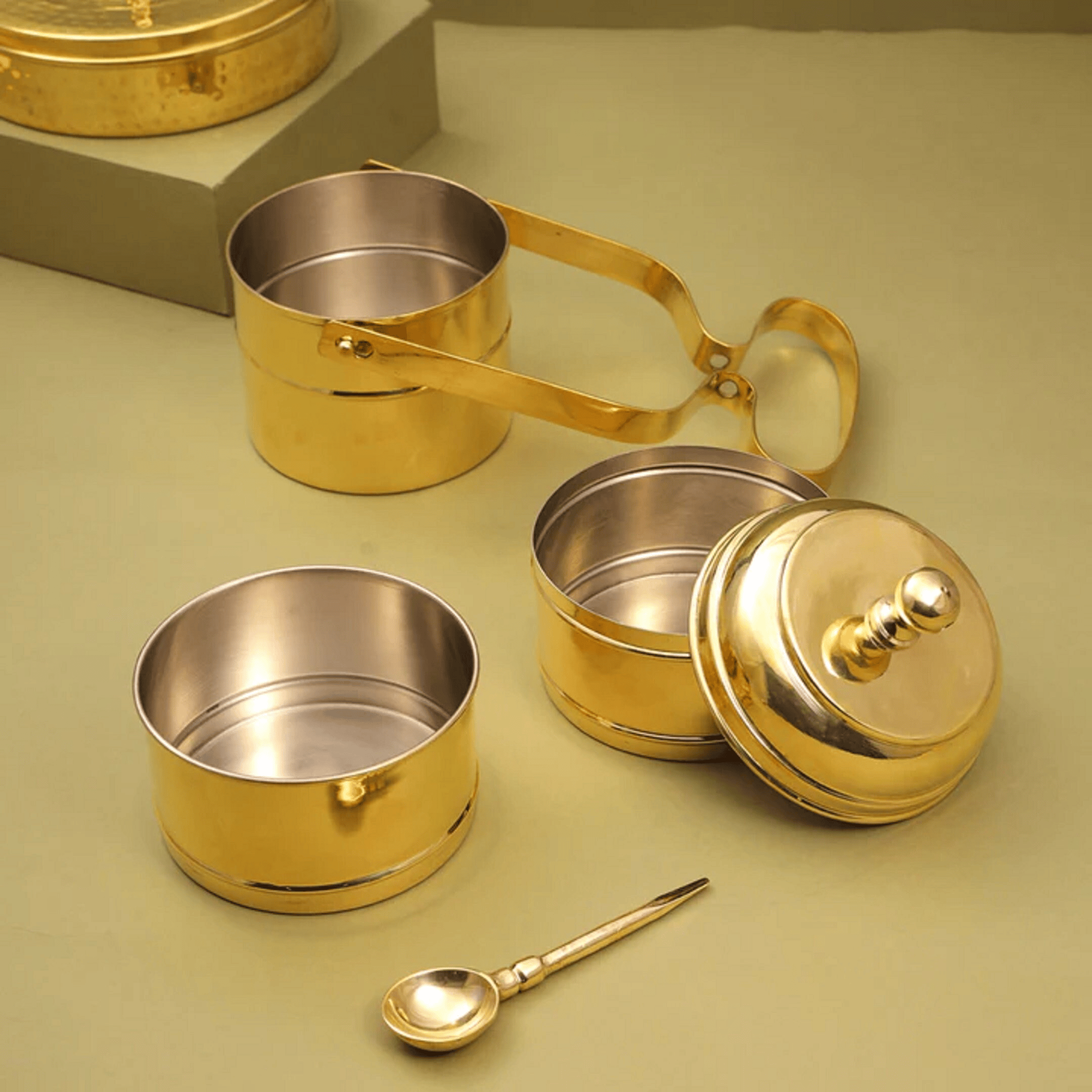 Brass 3 Tier Lunch Box