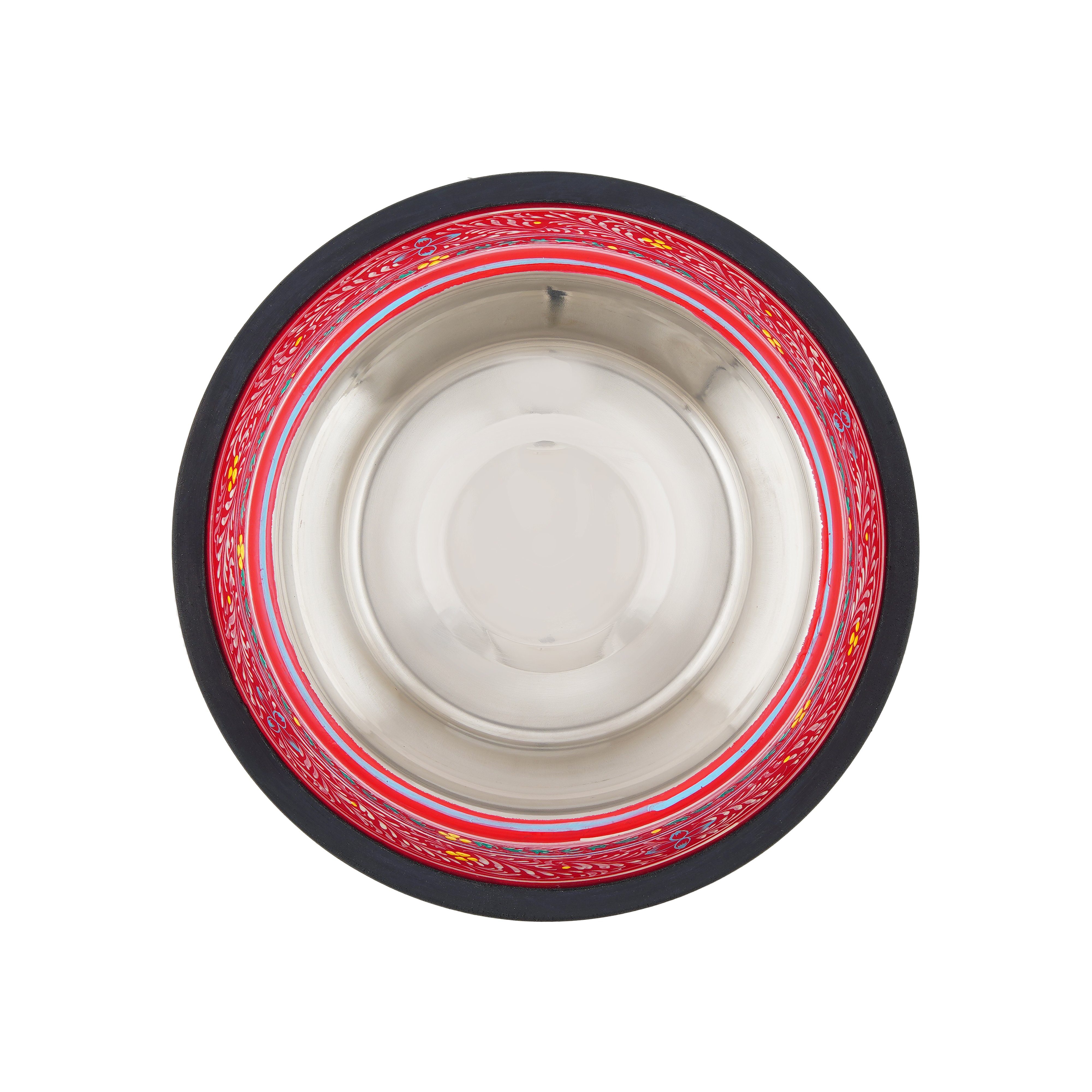 Hand Painted Pet Food Bowl: Red leaf