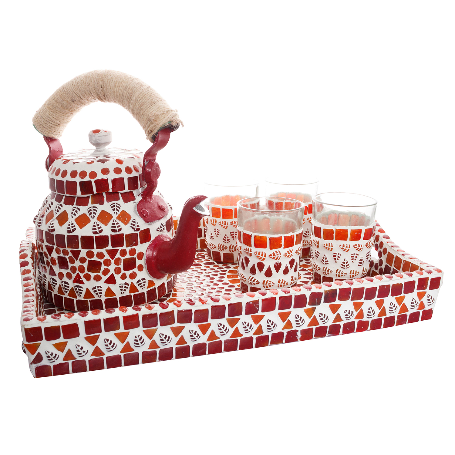 Mosaic Tea set: Red