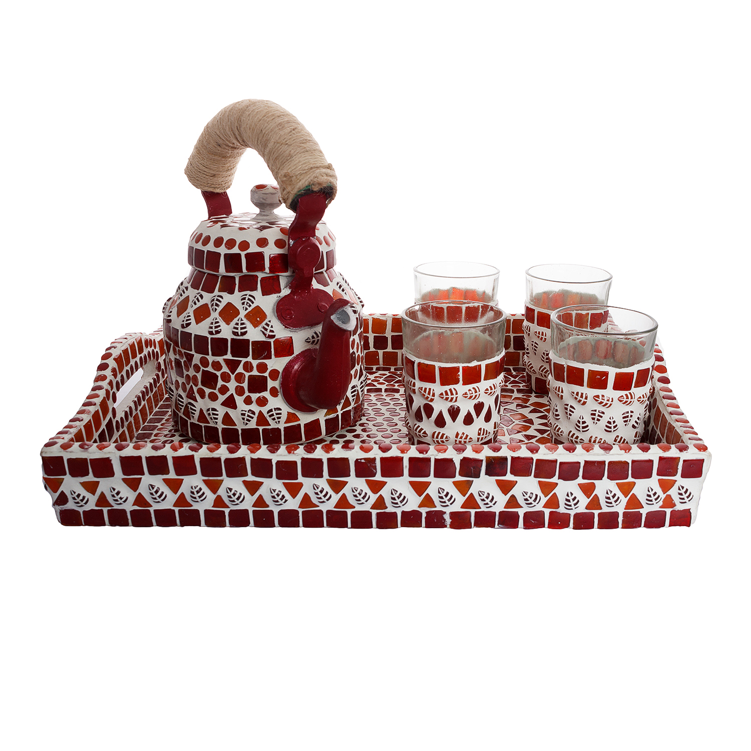 Mosaic Tea set: Red