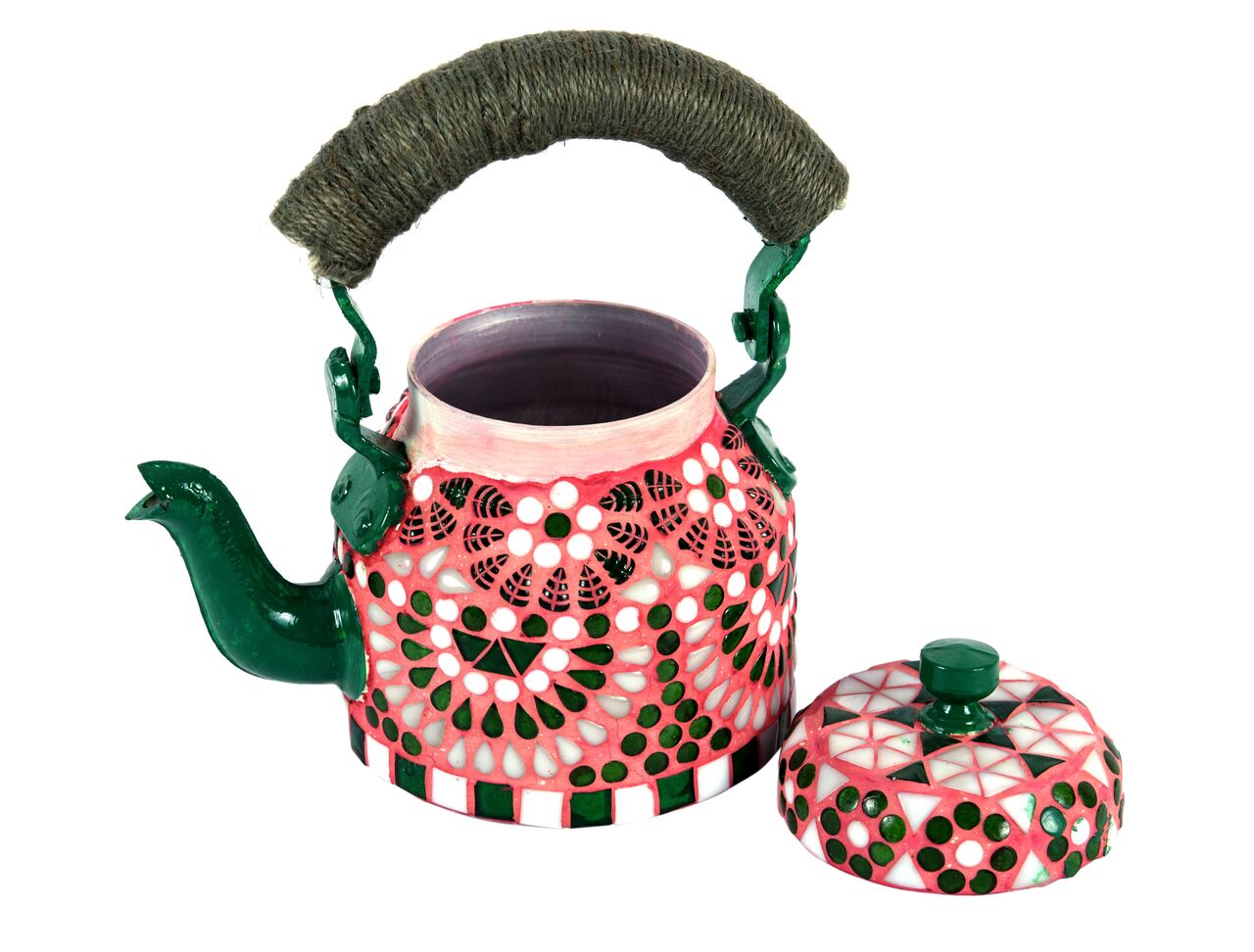 Hand Painted Tea Set: Pink & Green