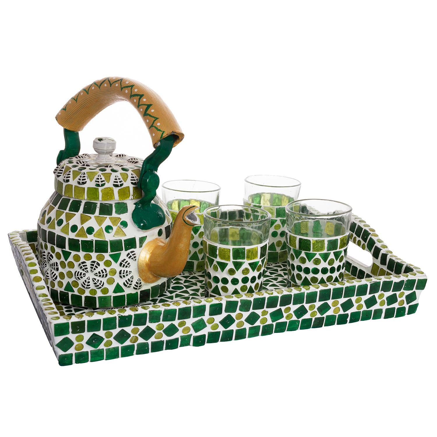 Mosaic Tea set: Green