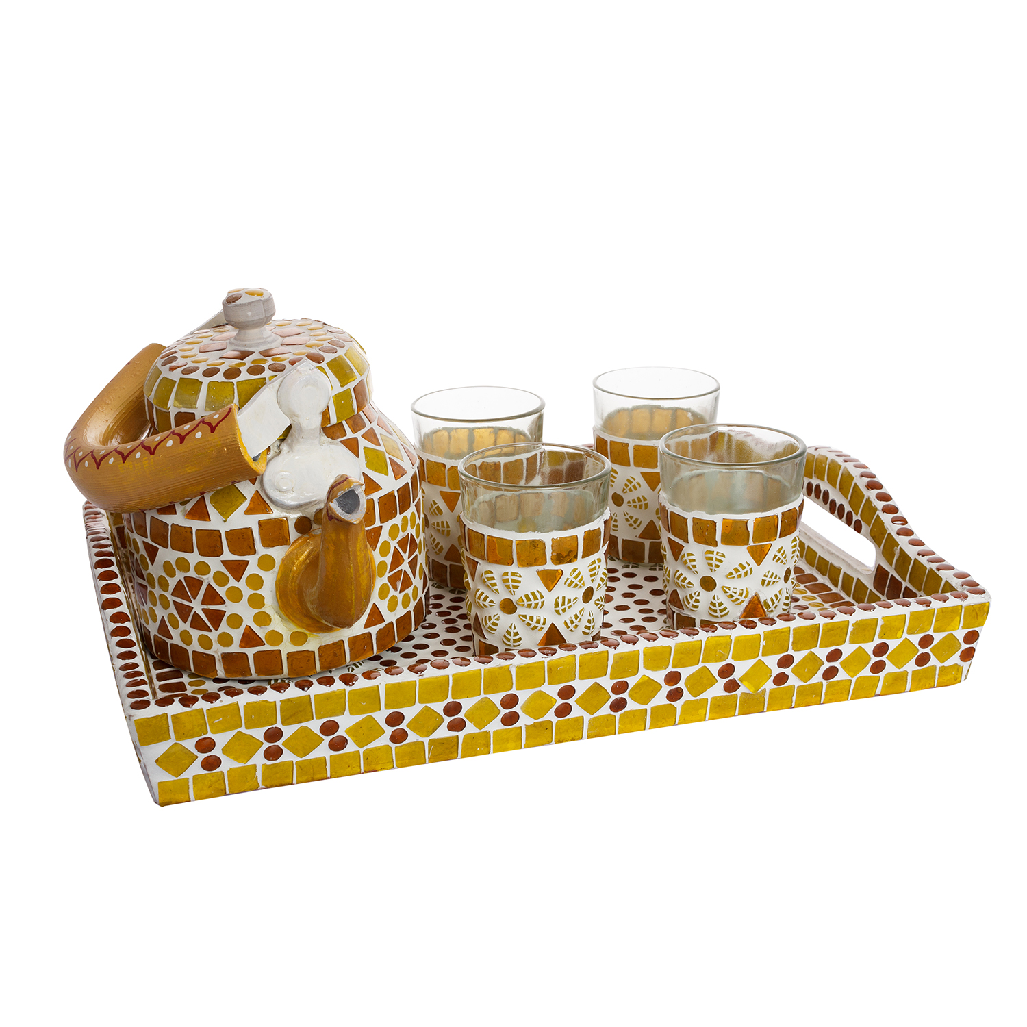 Mosaic Tea set: Amber Yellow Mosaic Tea set: Amber Yellow