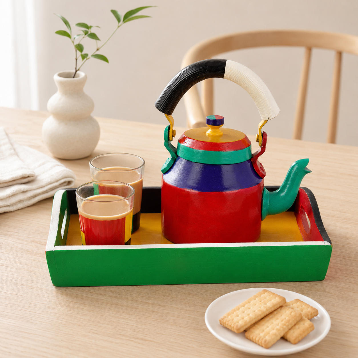 Kaushalam Tea Set: "RainbowTea Set "