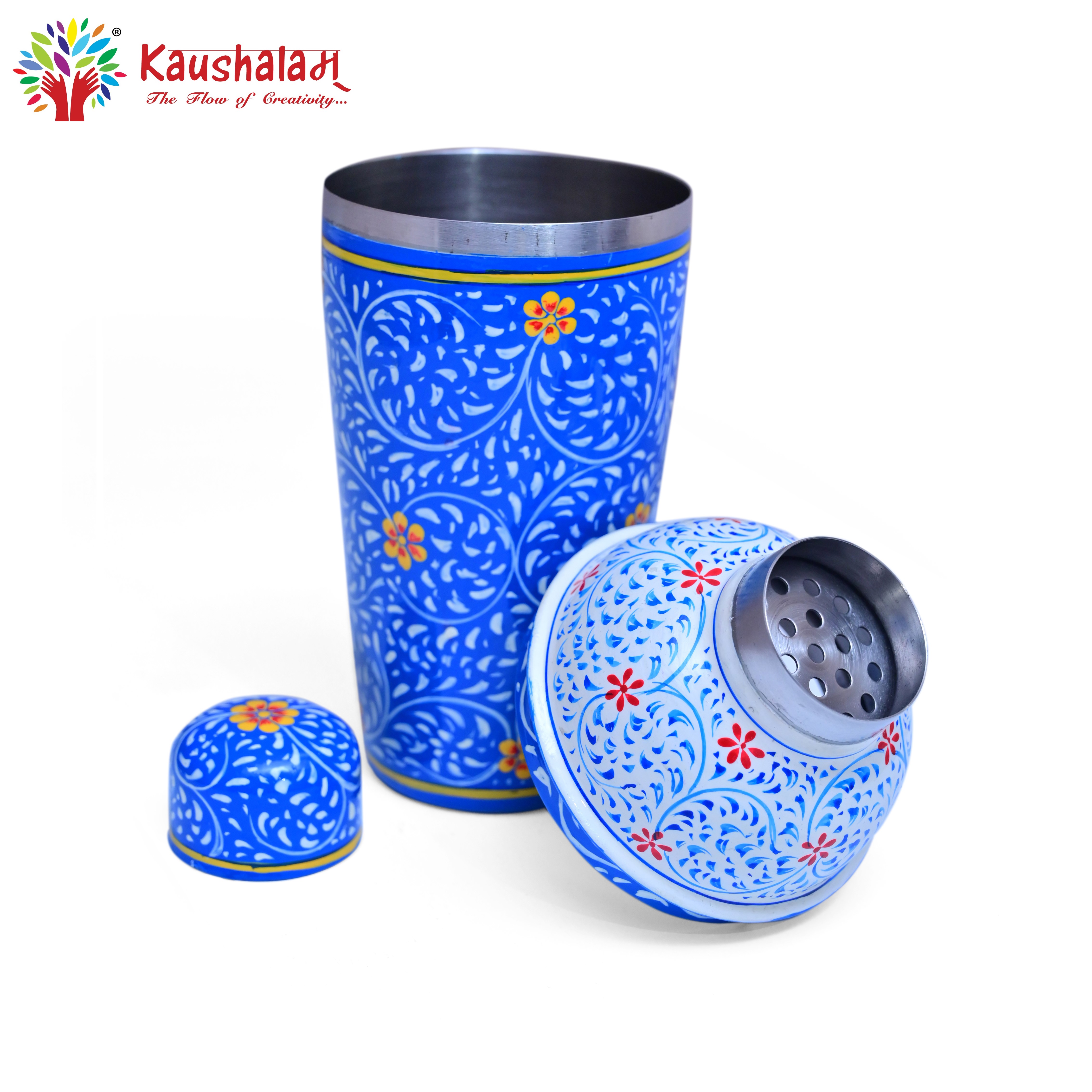 Hand Painted Cocktail Maker Set: Blue Lagoon