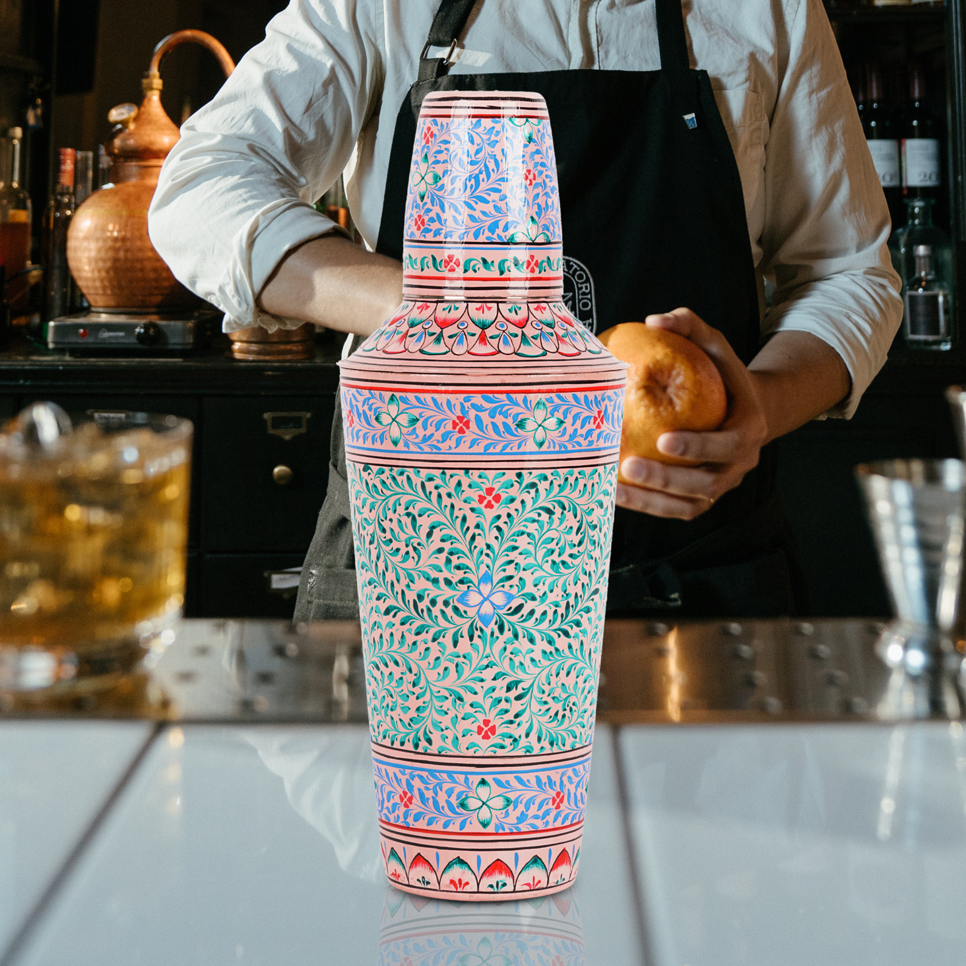 Hand Painted Cocktail Maker Set: Elegant