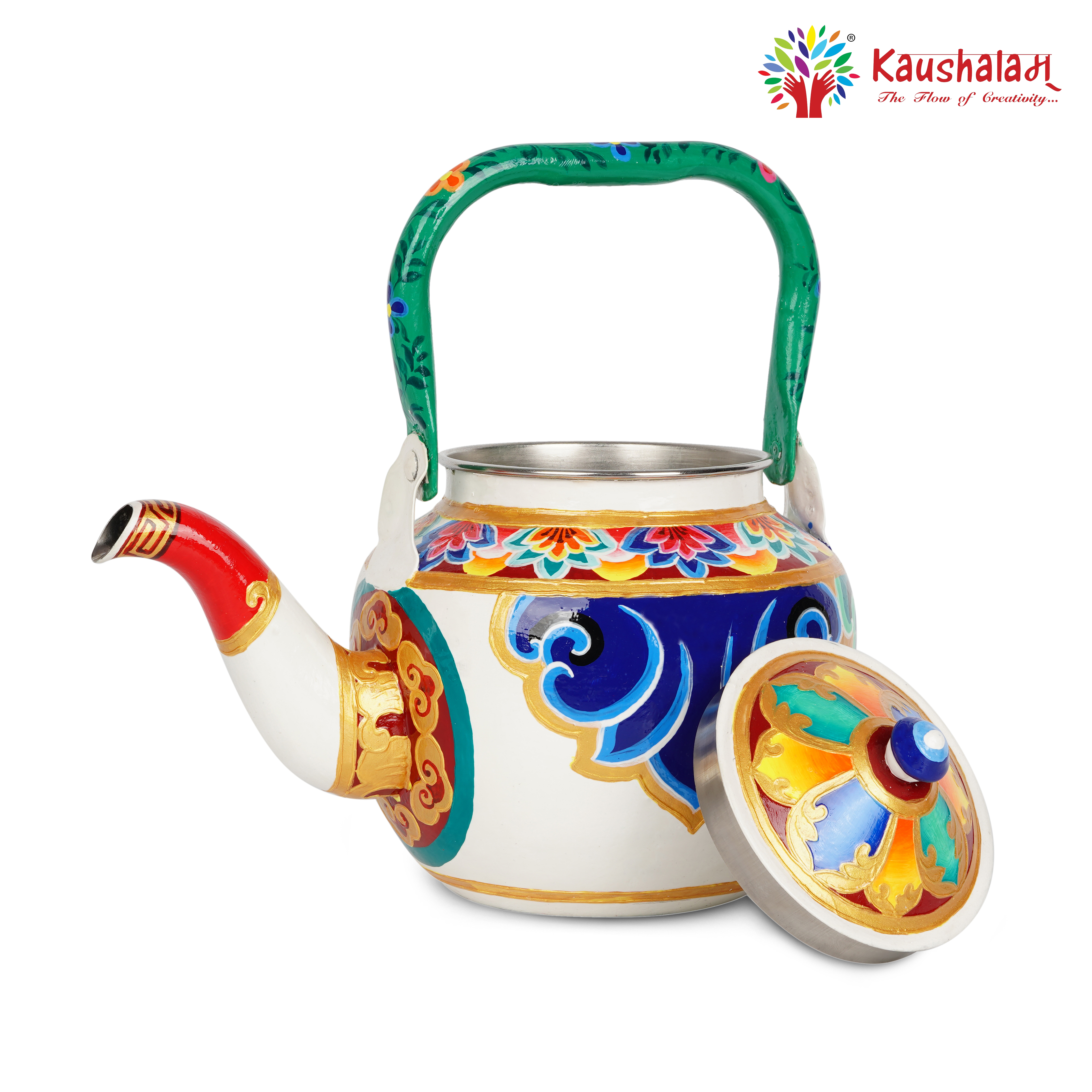 Hand Painted Tea Cart Set:  Zen Hand Painted Tea Cart Set:  Zen