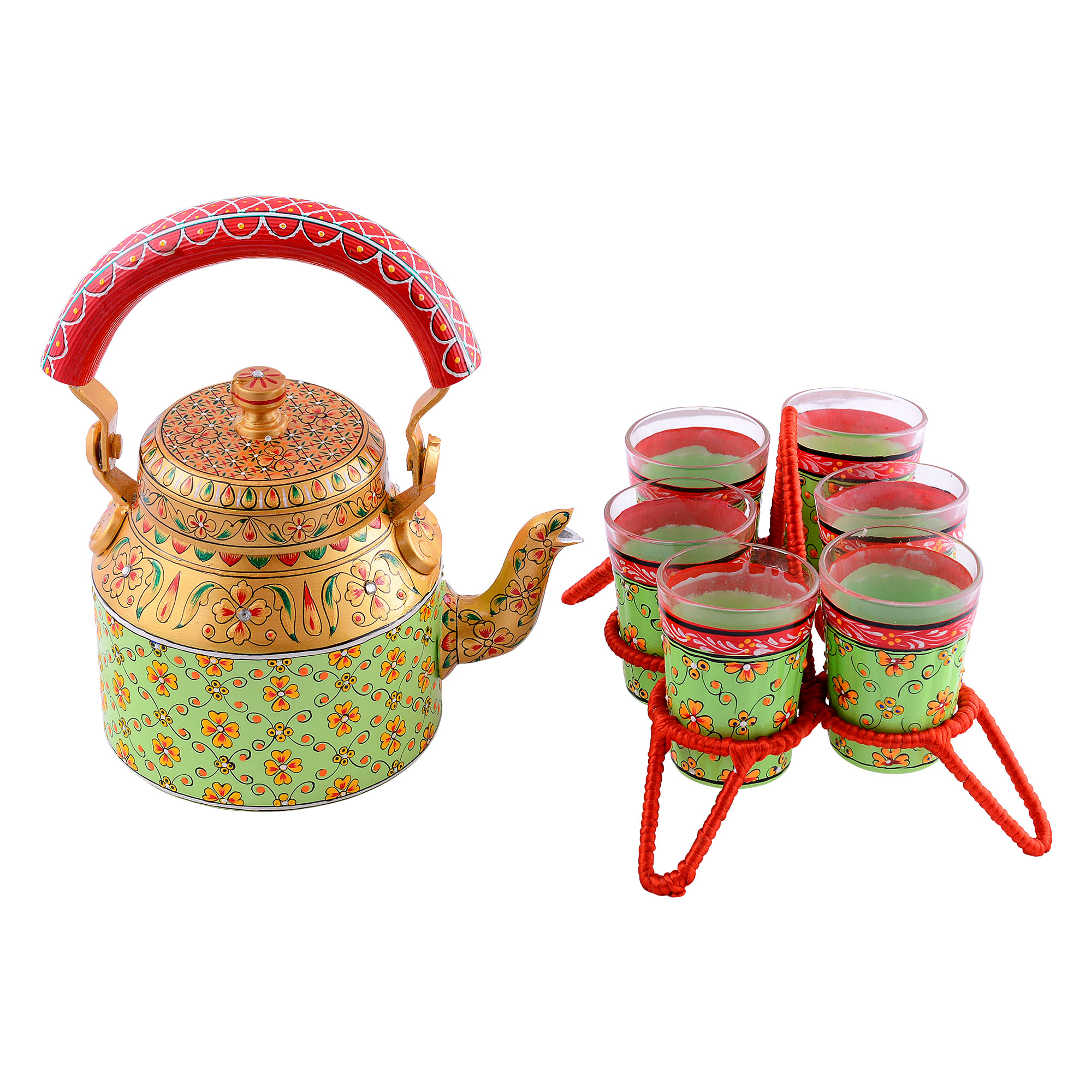 Hand Painted Tea Set: Carnations