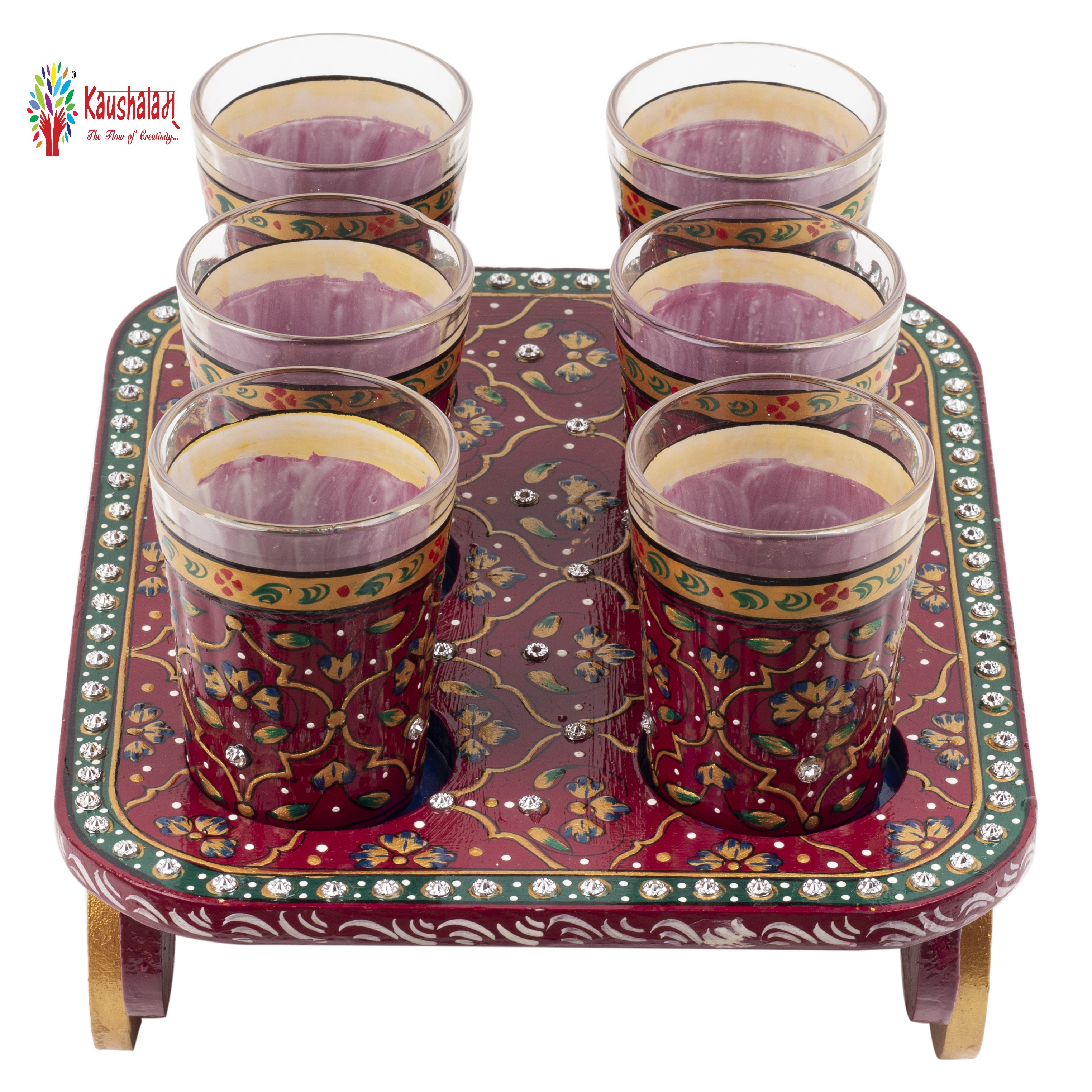 Hand Painted Tea Cart Set: Meraki