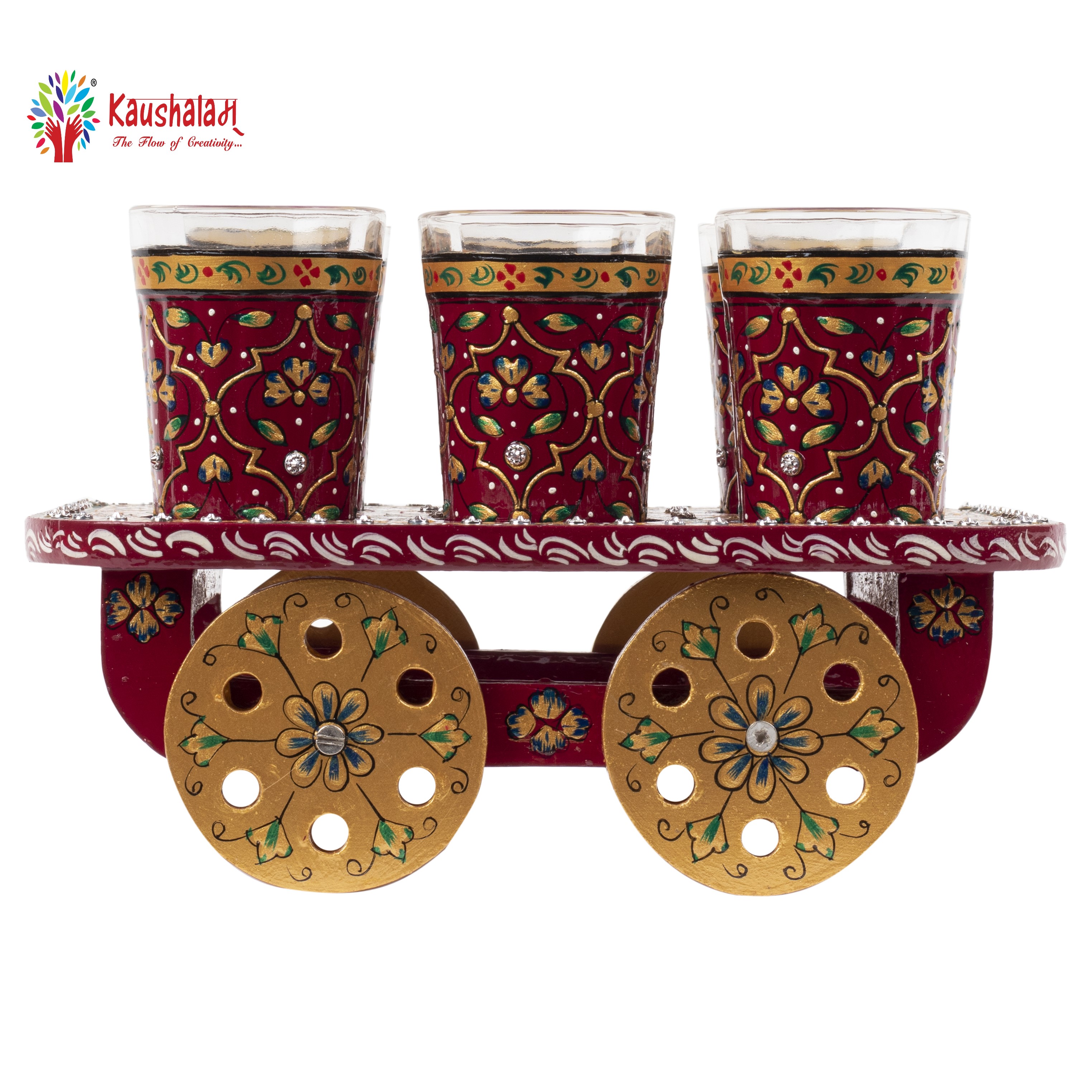 Hand Painted Tea Cart Set: Meraki