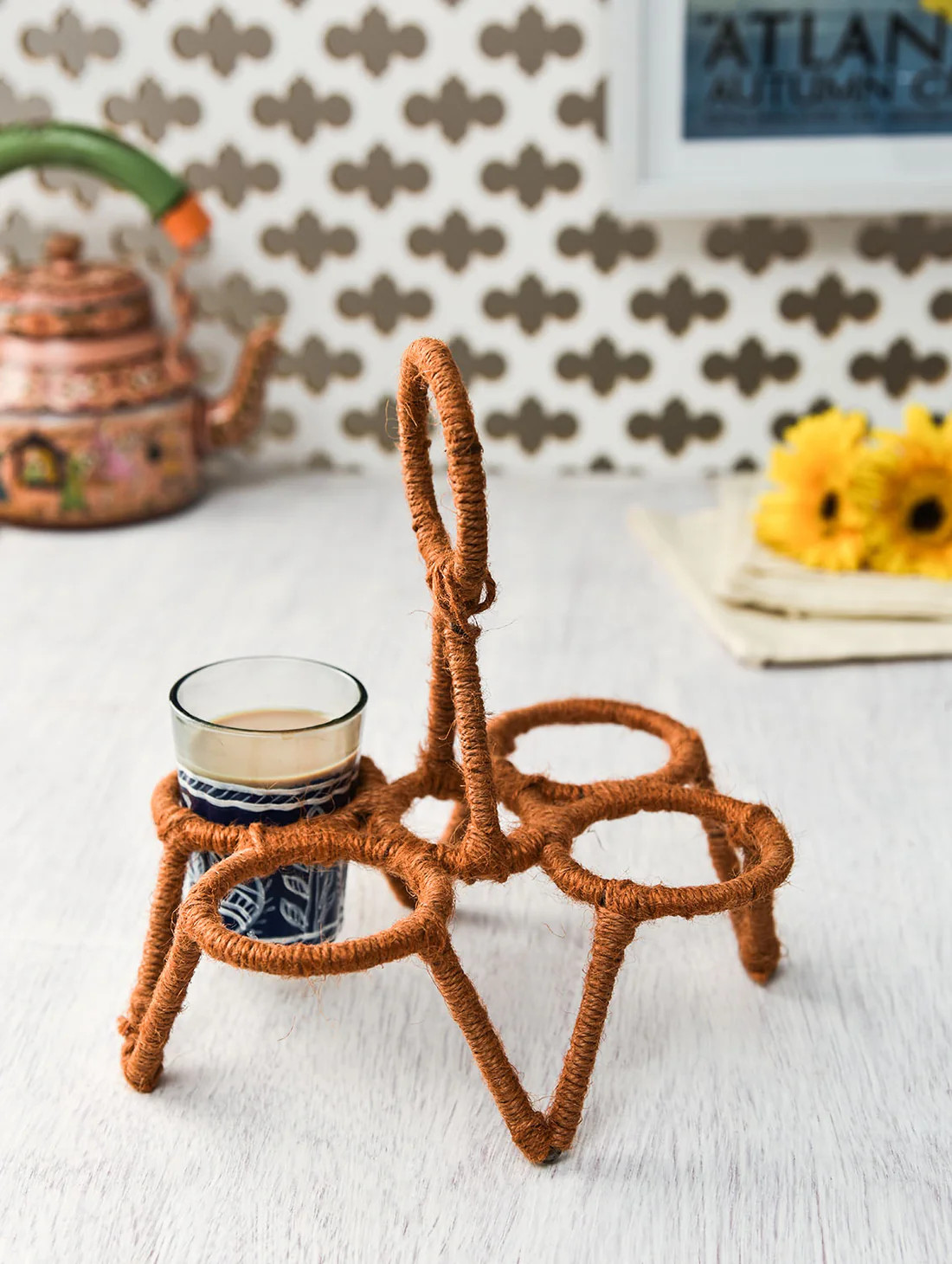 Tea Glass Stand Four CHIKA: Rust Tea Glass Stand Four CHIKA: Rust