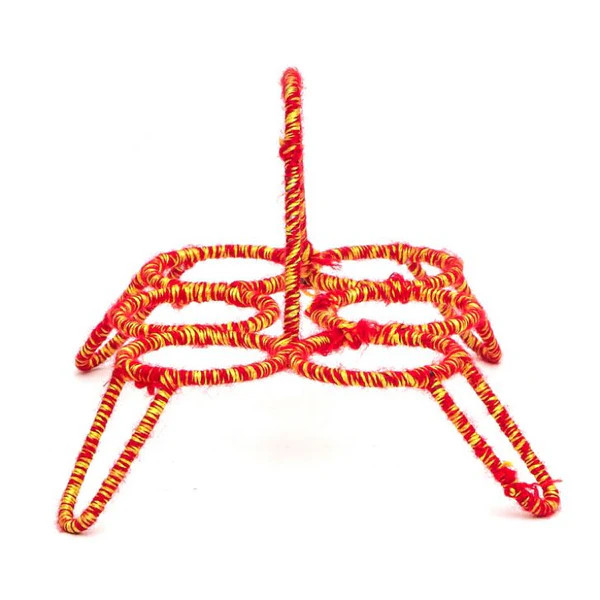 Tea Glass Holder |  Red & Yellow