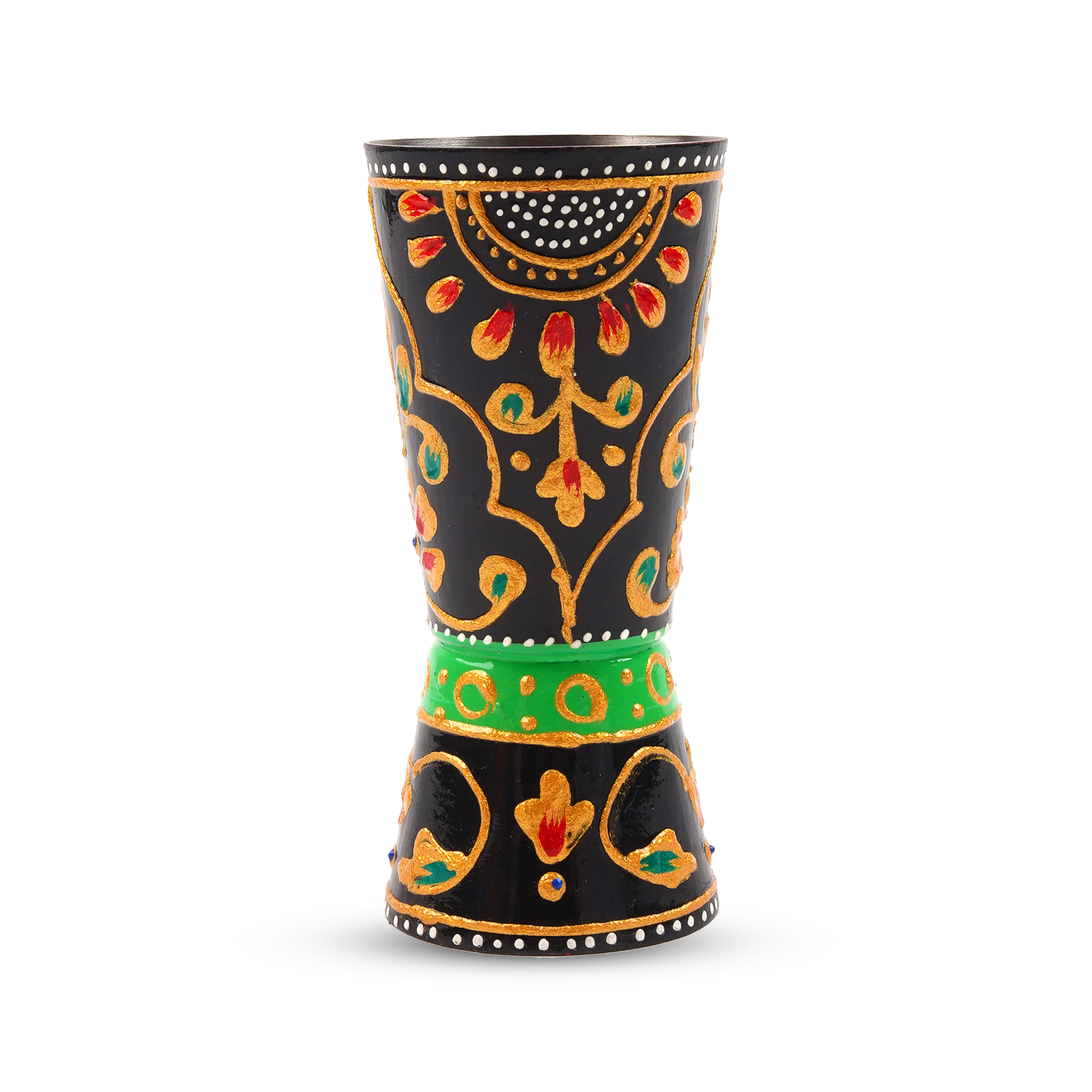 Hand Painted Jigger: Sprit Measure, Peg Measure: Black Magic