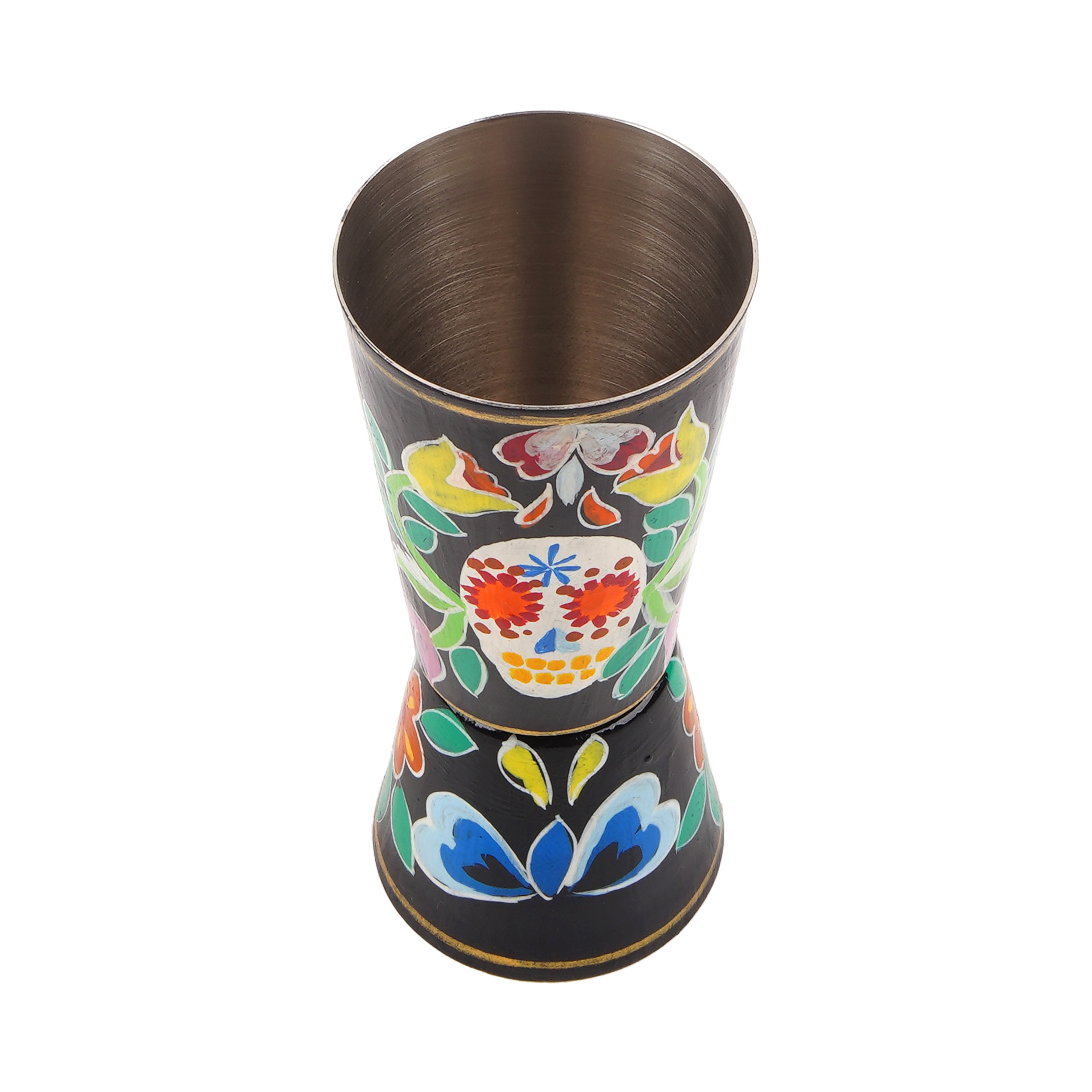 Hand Painted Jigger: Sprit Measure, Peg Measure: Skull Peg