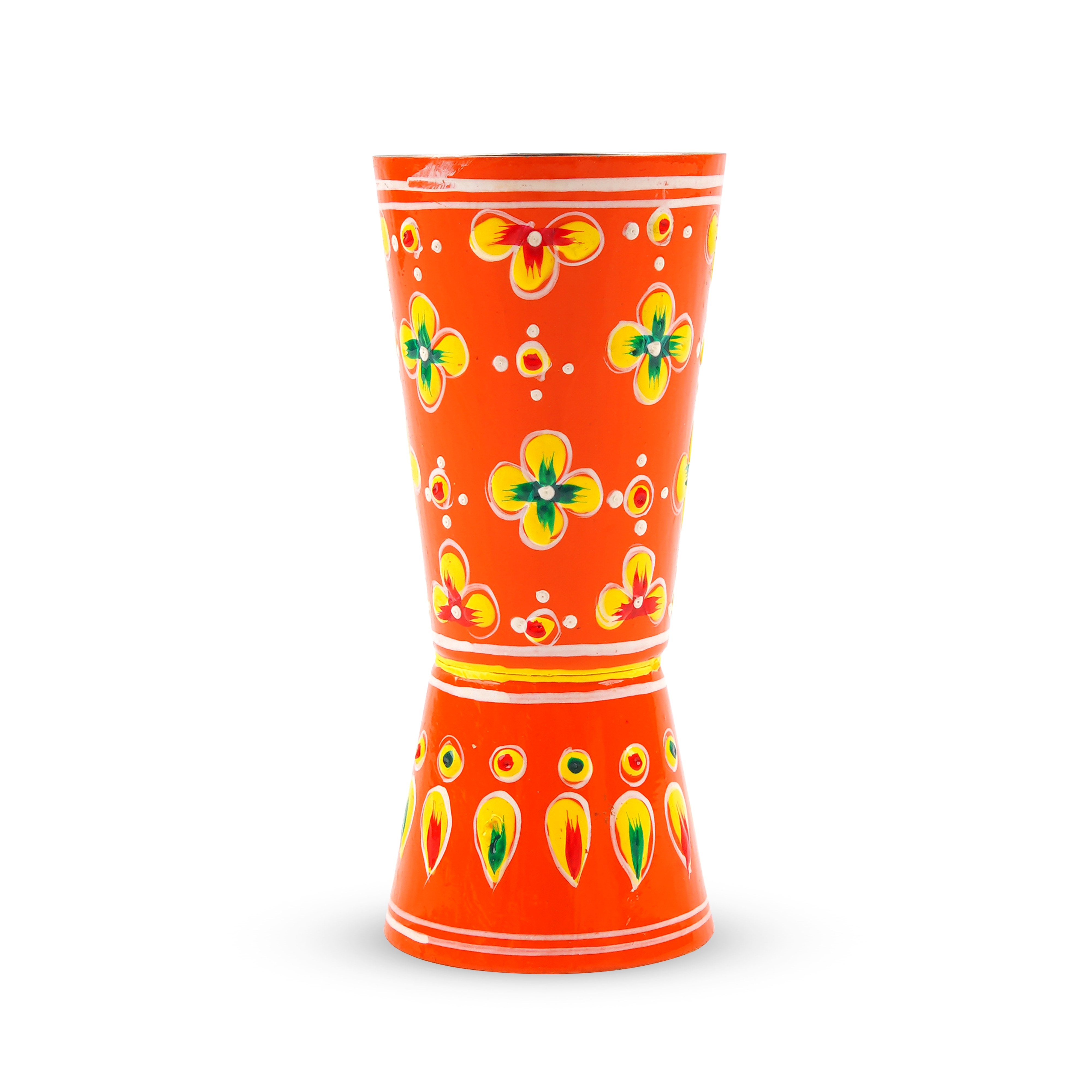 Hand Painted Jigger: Sprit Measure, Peg Measure: Orange