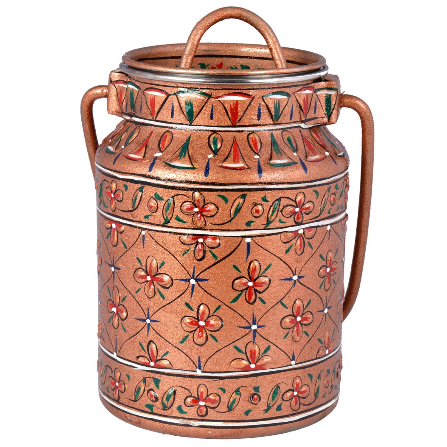 Hand Painted Milk Steel Bucket | Bronze Artistic Bucket