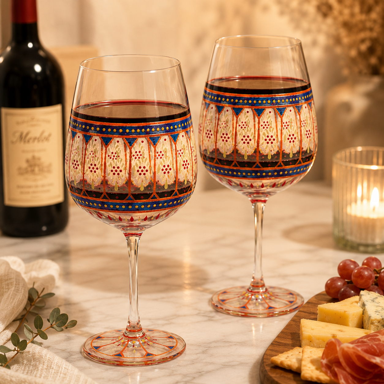 Wine glass filled with wine