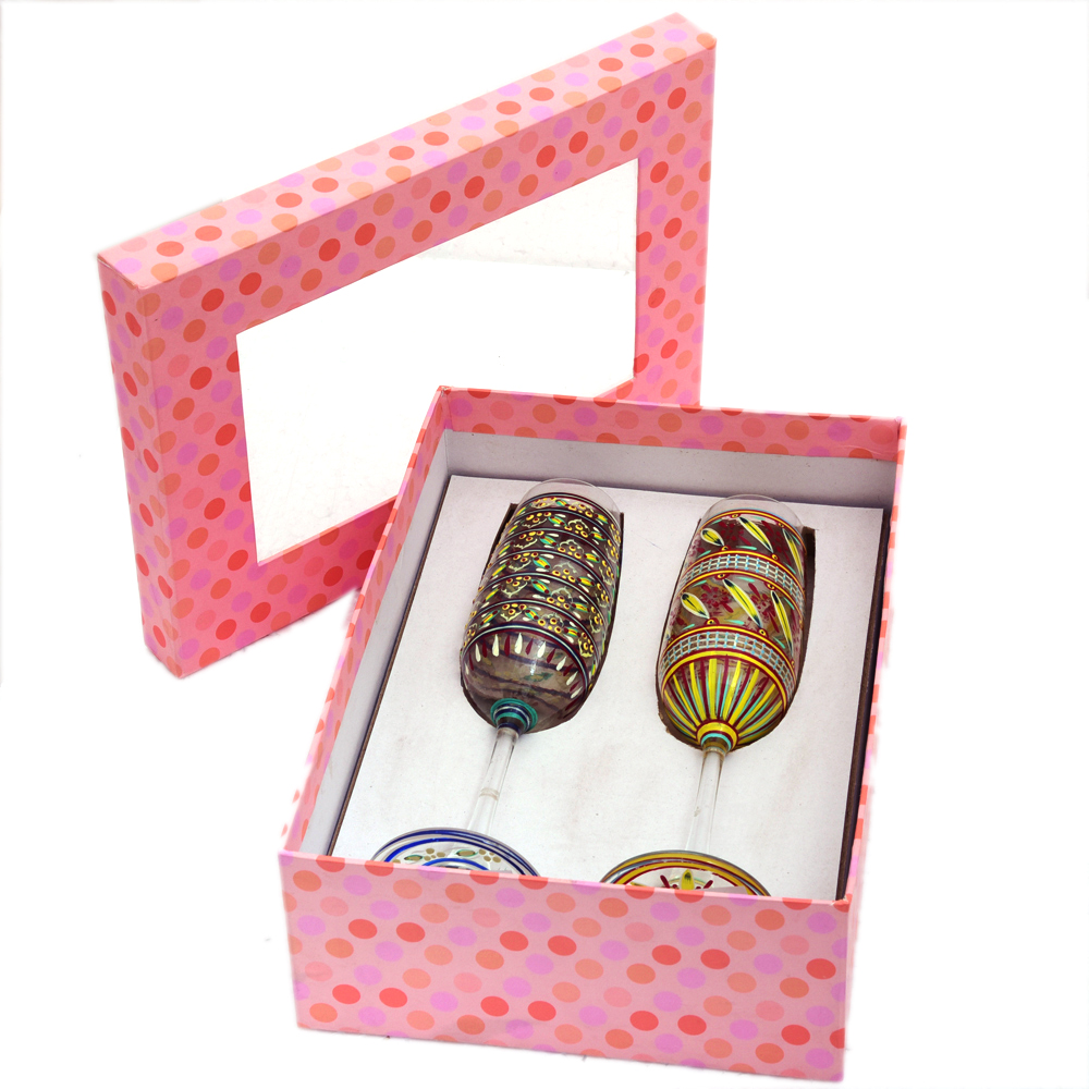 Hand Painted Champagne Glass set of 2