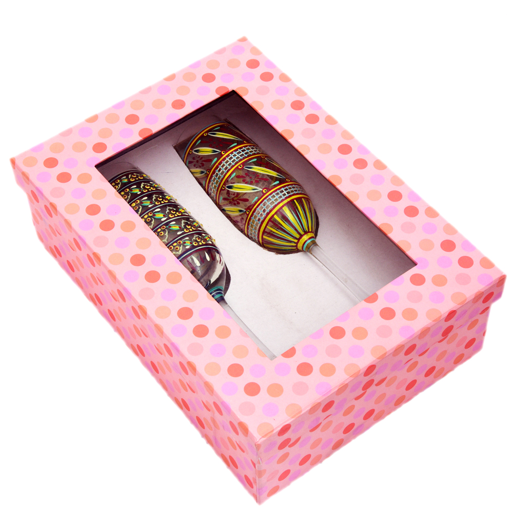 Hand Painted Ocean Madison  Bordeaux Set, 600ml, Set of 2, Perfact couple gift, Bar lovers Collectible