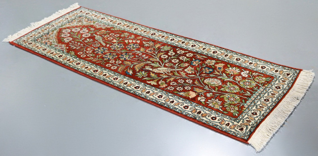 Kashmir Pure Silk Rug (Ref 3171) 121x45cm