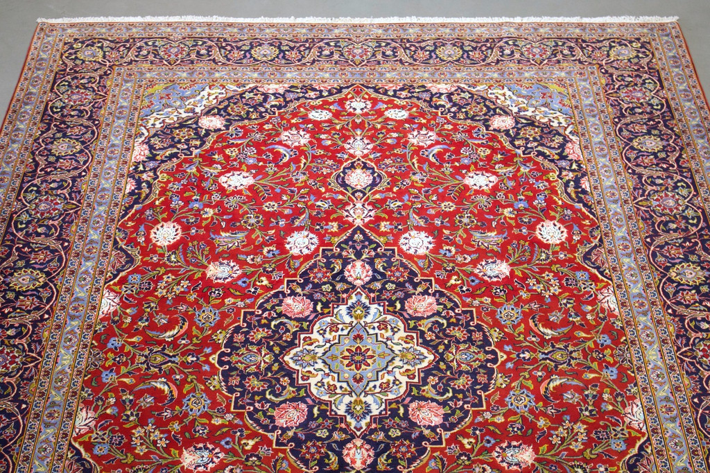 Kashan Kork Wool & Silk Persian Rug (Ref 10) 348x257cm