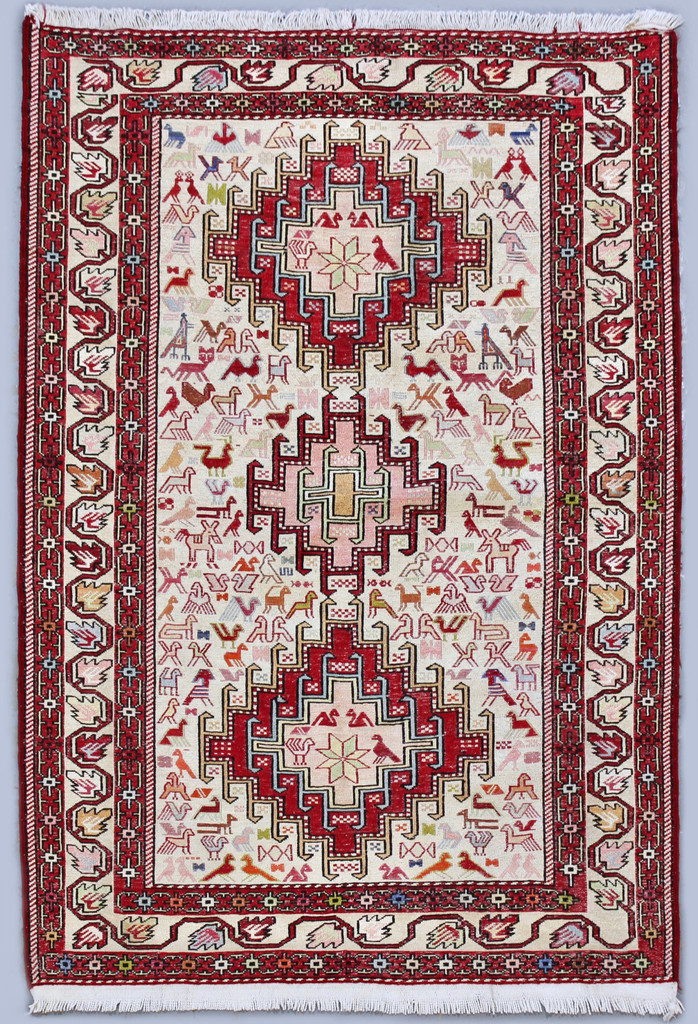 Ardabil Pure Silk Persian Soumak Kilim (Ref 101) 150x100cm