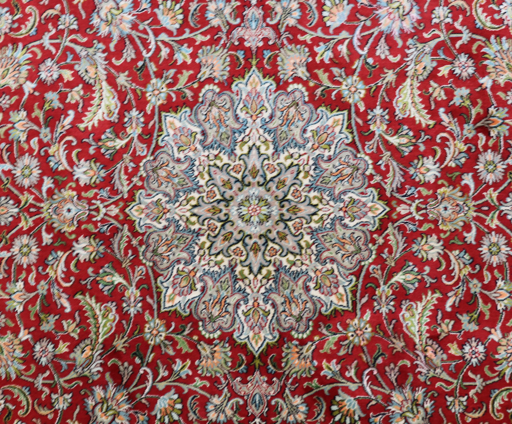  Kashmir Pure Silk Red Field Rug (Ref 1091) 248x158cm