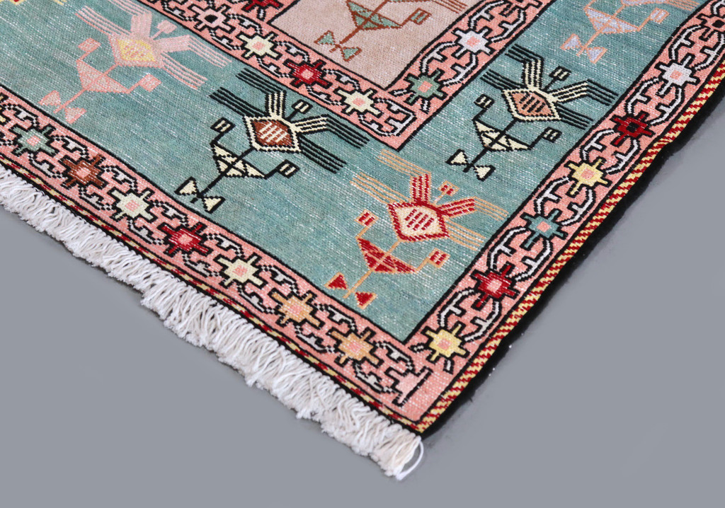 Ardabil Pure Silk Persian Soumak Kilim (Ref 137) 200x130cm