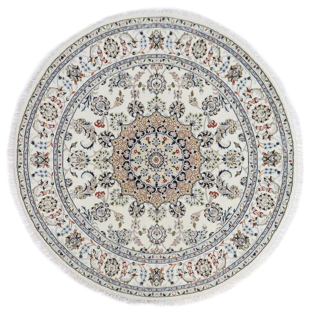 Nain Fine Round Jaipur Persian Rug (Ref 9738) 174cm Diameter