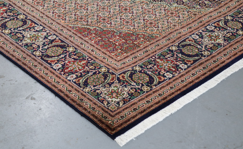  Mahi Tabriz Wool & Silk Fine 50 Raj Black Persian Rug (Ref 2) 302x204cm