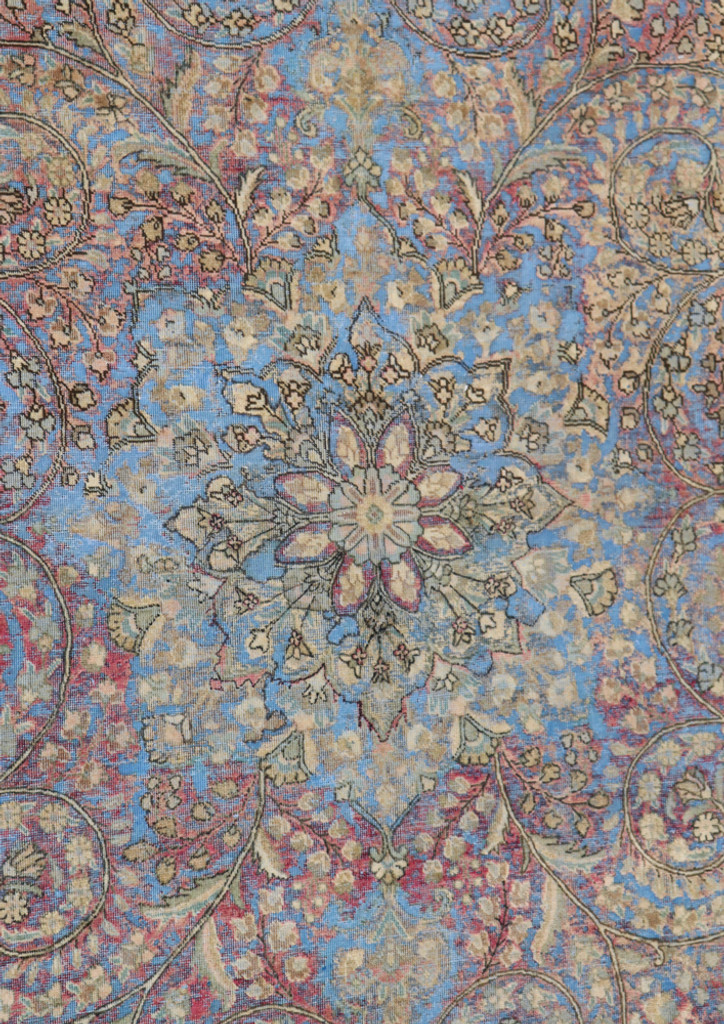 Kerman Vintage Zero Pile Persian Rug (Ref 15) 340x245cm