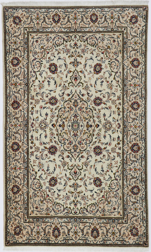 Kashan Fine Silk Inlay Pistachio Persian Rug (Ref 287) 225x140cm
