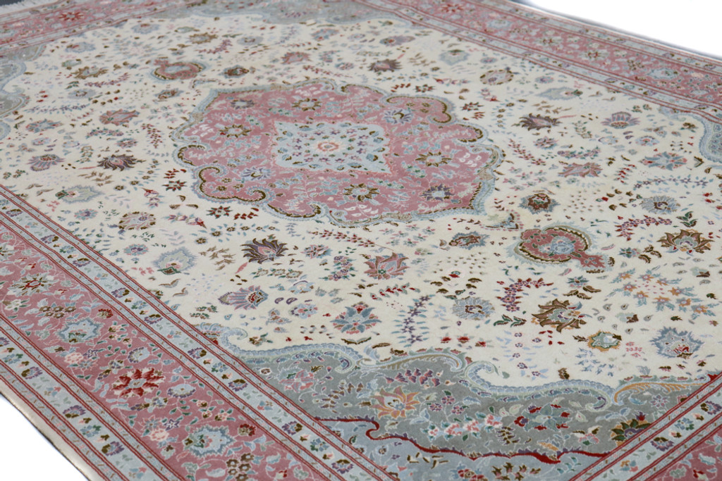 Tabriz Wool & Silk Fine 50 Raj Floral Persian Rug (Ref 215) 302x204m