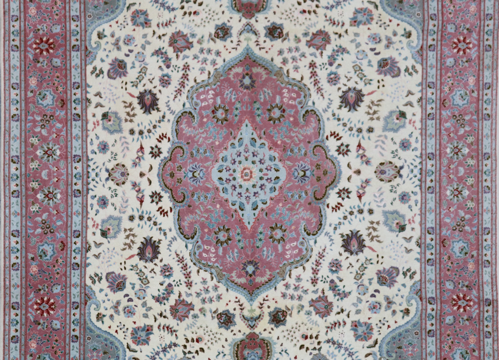 Tabriz Wool & Silk Fine 50 Raj Floral Persian Rug (Ref 215) 302x204m