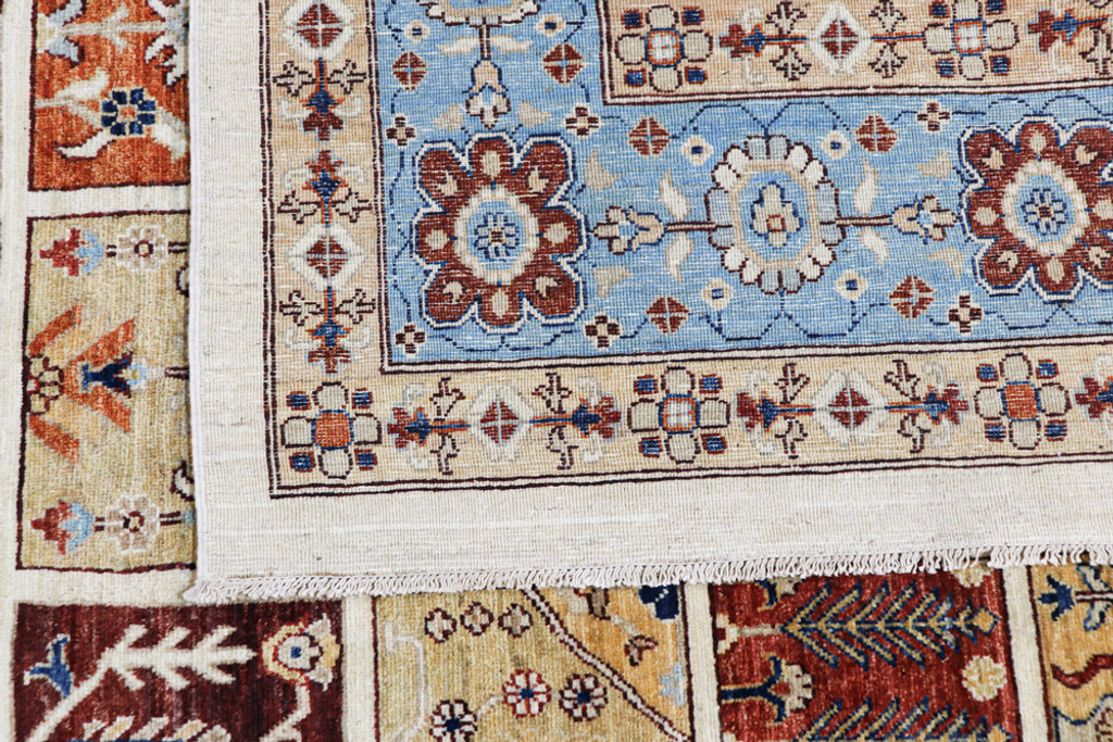 Chobi Fine Panel Design Veg Dye Rug (Ref 1043) 356x271cm