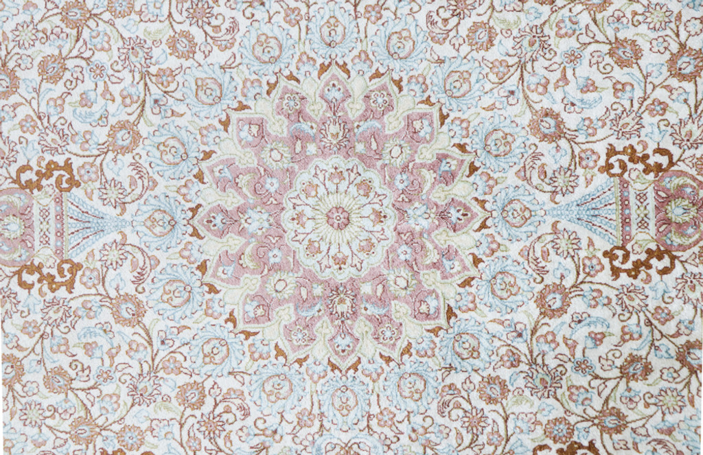 Pure Silk Qum Vintage c1950 Persian Rug (Ref 704) 150x100cm