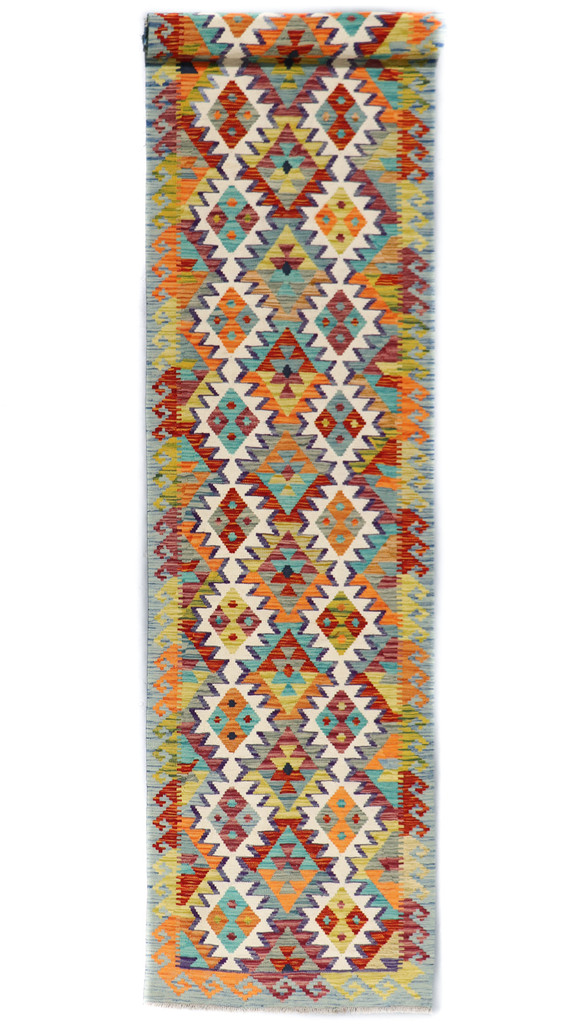 Veg Dye Afghan Kilim Runner (Ref 373) 391x80cm