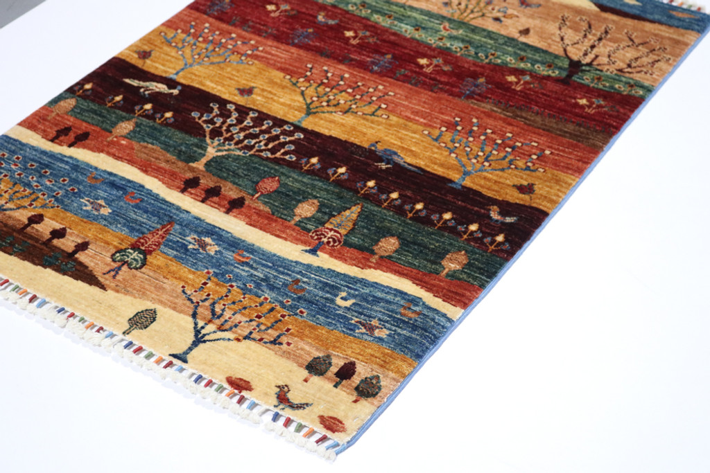 Khorjin Chobi Pictorial Fine Veg Dye Rug (Ref 1010) 124x85 cm