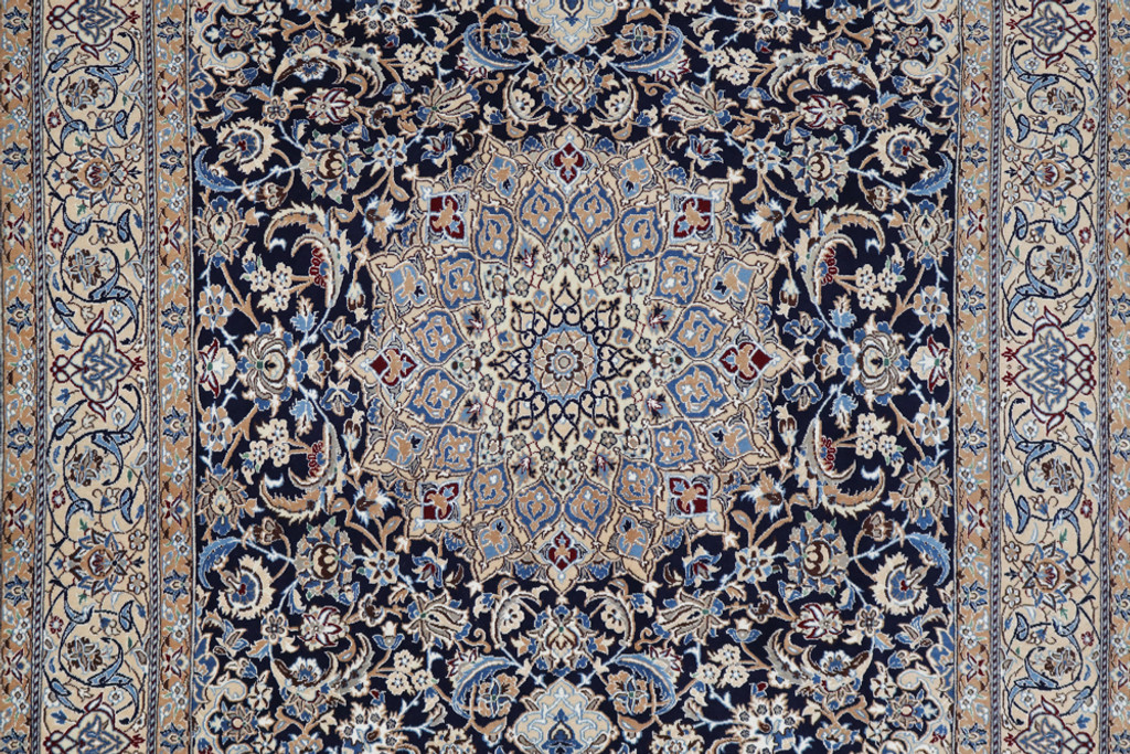 Nain Fine Wool & Silk Inlay 9la Persian Rug (Ref 908) 305x205cm