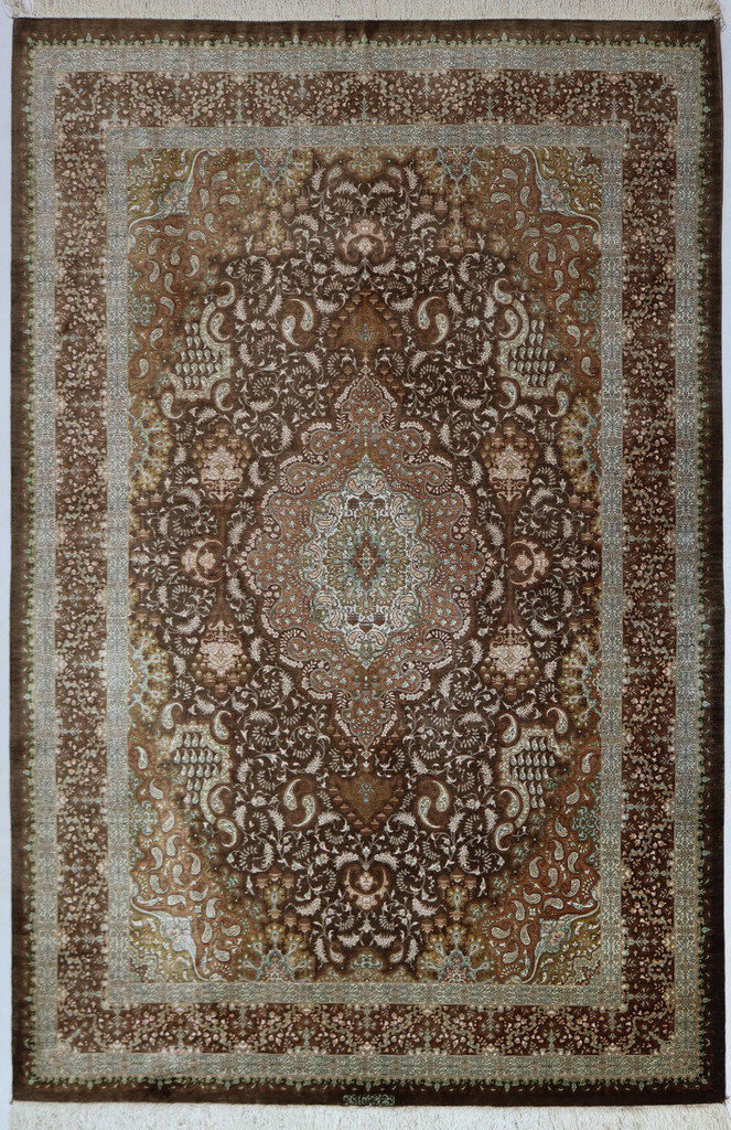 Qum Pure Silk Fine Persian Rug (Ref 1165) 196x132cm